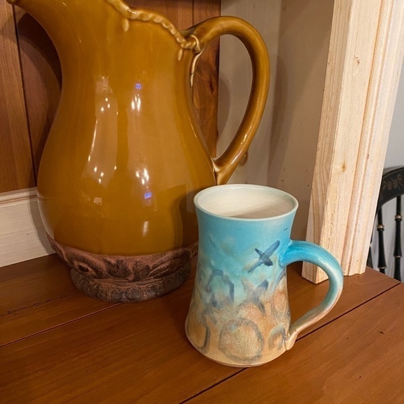 Art Pottery Handmade Coffee Tea Mug. Marked and signed by artist Beach Feel - Picture 2 of 10